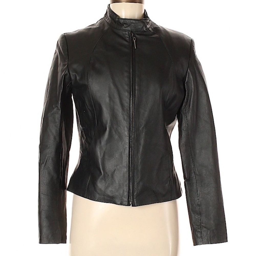 Black leather jacket